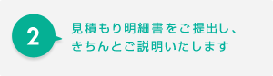 見積もり明細書をご提出し、きちんとご説明いたします